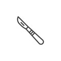 Surgical scalpel line icon