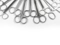 Surgical Scissors arranged in a pattern 3 Royalty Free Stock Photo