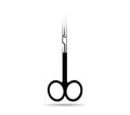 Surgical scissors closed. In black Royalty Free Stock Photo