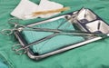 suture instruments in the opertion room Royalty Free Stock Photo