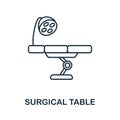 Surgical Table line icon. Element sign from transplantation collection. Flat Surgical Table outline icon sign for web