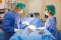 The surgical team is performing surgery for the patients in the operating room Royalty Free Stock Photo