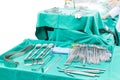 Surgical tools displayed on a surgical tray who need to operate