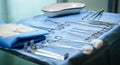 Surgical tools kit Royalty Free Stock Photo