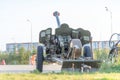 SURGUT, RUSSIA - SEPTEMBER 3, 2018: Soviet anti-tank artillery gun WWII Royalty Free Stock Photo