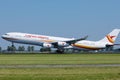 Surinam Airways jet flying up to holiday destinations