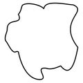 Surinam - solid black outline border map of country area. Simple flat vector illustration