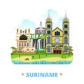 Suriname country design template Flat cartoon styl