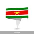 Suriname Country flag. Paper origami banner