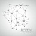 Suriname dot grey vector outline polygonal map
