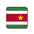 Suriname flag button icon isolated on white background