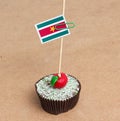 Suriname flag on cupcake Royalty Free Stock Photo