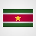 Suriname flag on a gray background. Vector illustration