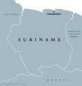 Suriname political map