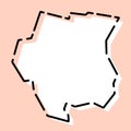 Suriname simplified vector map
