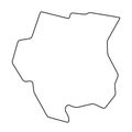 Suriname simplified vector outline map