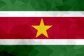 Suriname polygonal flag. Mosaic modern background. Geometric design