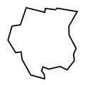 Suriname vector country map thick outline icon