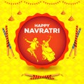 creative Navratri Graba mahotsav poster design, Indian couple playing Garba Royalty Free Stock Photo