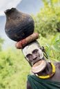 Surma tribal women with the lip plate