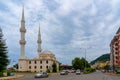 Surmene, Trabzon/Turkey August 07 2019: General view of Surmene Town with Sahil  Mosque Royalty Free Stock Photo