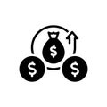 Black solid icon for Surplus, saving and parsimony Royalty Free Stock Photo