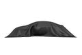 Surprise, Award or Prize Concept. Hidden Sedan Car Covered with Black Silk Cloth. 3d Rendering