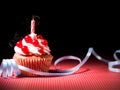 Surprise cupcake with candle Royalty Free Stock Photo