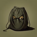 Surprise Evil: Mannerism Minimalist Style Illustration In Olive Black Art Royalty Free Stock Photo