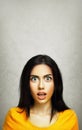 Surprise face expression of young amazed woman Royalty Free Stock Photo