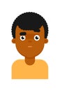 Surprise facial expression of black boy avatar