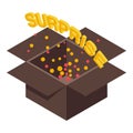 Surprise gift icon, isometric style Royalty Free Stock Photo