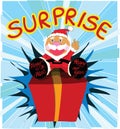 Surprise gift with Santa cartoon design