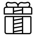 Surprise gifting delivery icon outline vector. Parcel giftware Royalty Free Stock Photo