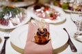 Surprise for guests on table served. close up Royalty Free Stock Photo