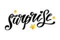 Surprise lettering Calligraphy Brush Text Holiday Vector Sticker Gold
