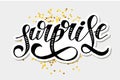 Surprise lettering Calligraphy Brush Text Holiday Vector Sticker Gold