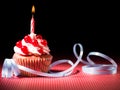 Surprise muffin with candle Royalty Free Stock Photo