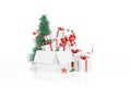 Surprise open gift box on white background, Merry Christmas and Happy New Year. 3d rendering