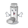 Surprised asthma inhalers isolated in the mascot