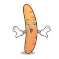 Surprised baguette mascot cartoon style