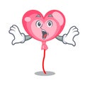 Surprised ballon heart mascot cartoon
