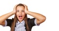 Surprised teen girl screaming in delight Royalty Free Stock Photo