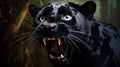 Surprised Black Panther In Daz3d Style Forest