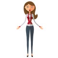 Surprised blond business woman. Dumbfounded business woman. Astonished teacher. Emotional girl Character. Vector. Royalty Free Stock Photo