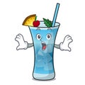 Surprised blue hawaii mascot cartoon