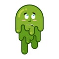 Surprised booger. Discouraged emotion snot. Big green wad of mucus snivel