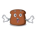 Surprised brown bread mascot cartoon