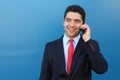 Surprised businessman getting great news on the phone Royalty Free Stock Photo