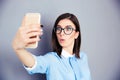 Surprised businesswoman making selfie photo Royalty Free Stock Photo